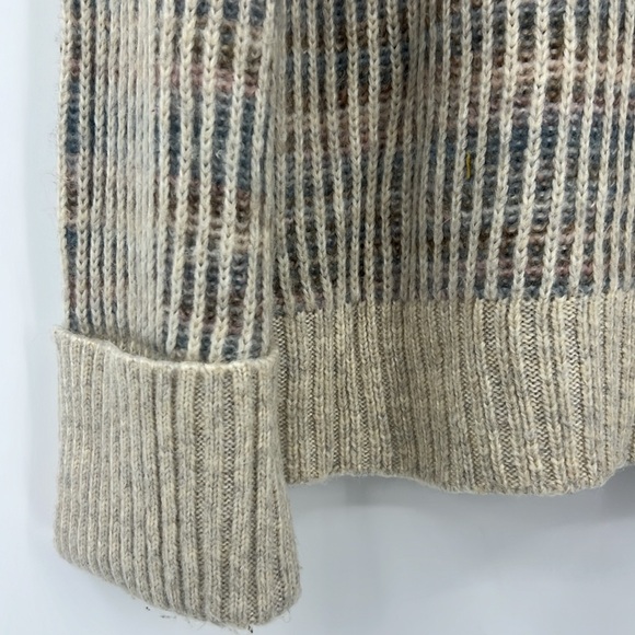EVEREVE Roan + Ryan Madison Turtleneck Raised Knit Sweater SZ M beige & multiple - Picture 2 of 10